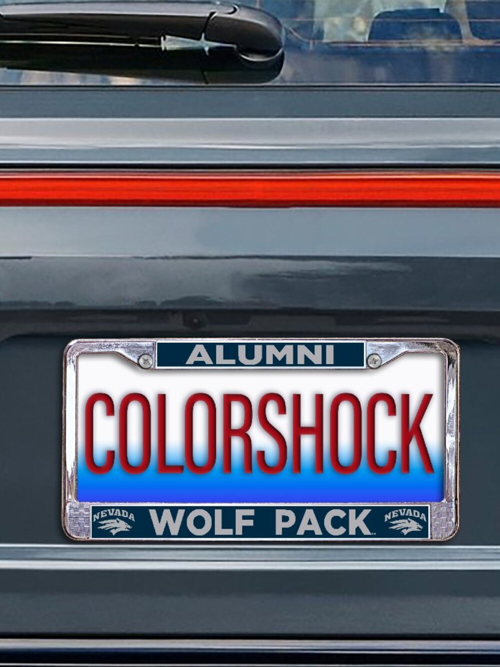 University of Reno, Nevada Alumni on Blue Background Metal Tag Frame